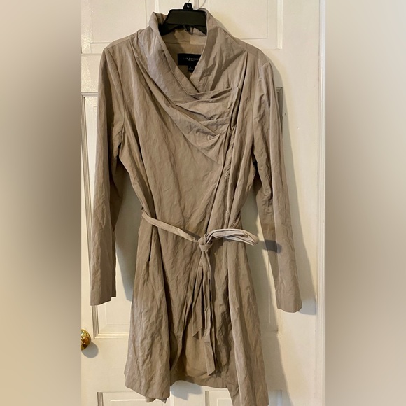 Ann Taylor Jackets & Blazers - Taupe Asymmetrical trench coat